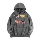 Cute Cartoon Cow Print T-Shirt Pure Cotton Washed Shoulder Round Neck Neutral Style Fashion Trend New High Quality Short Sleeves