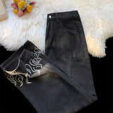 Y2K Flame Print Baggy Jeans