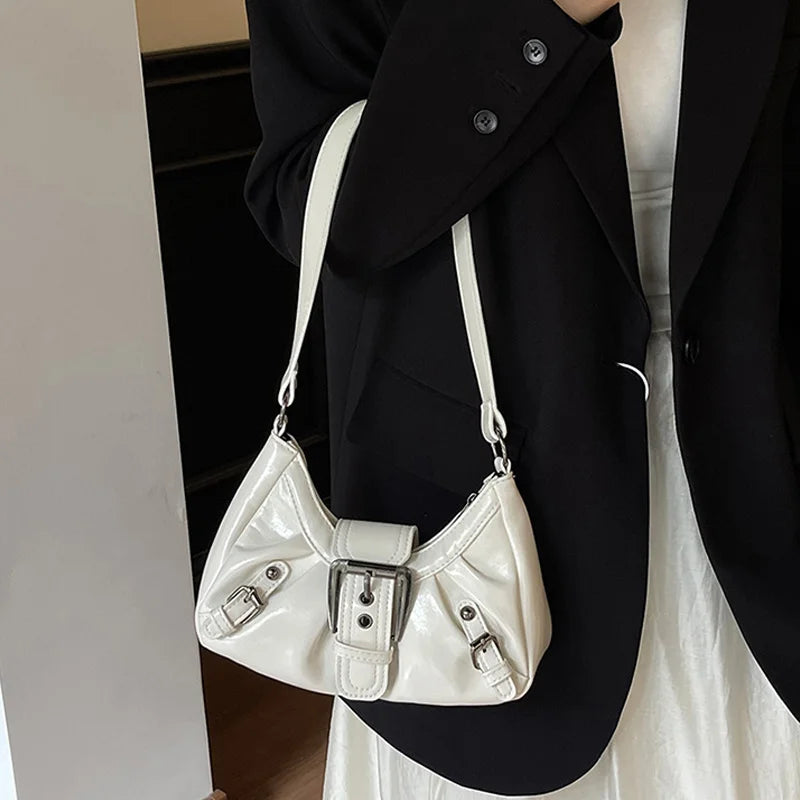 Y2K Retro Pleated Hobo Shoulder Bag for Women Hot Selling Maillard Style Underarm Bag Clutch Handbags for Travel Work Shopping