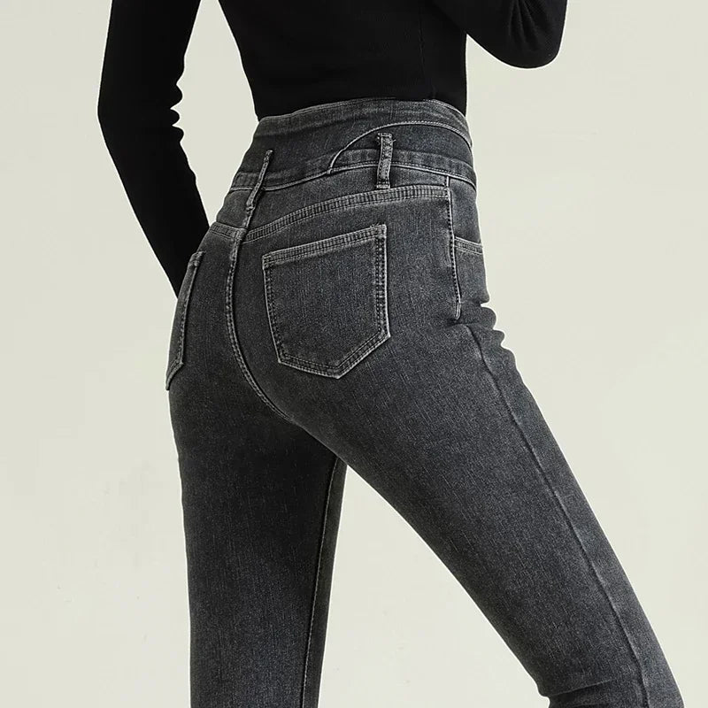 Women's High Waist Stretch Jeans – Slim Denim Pants