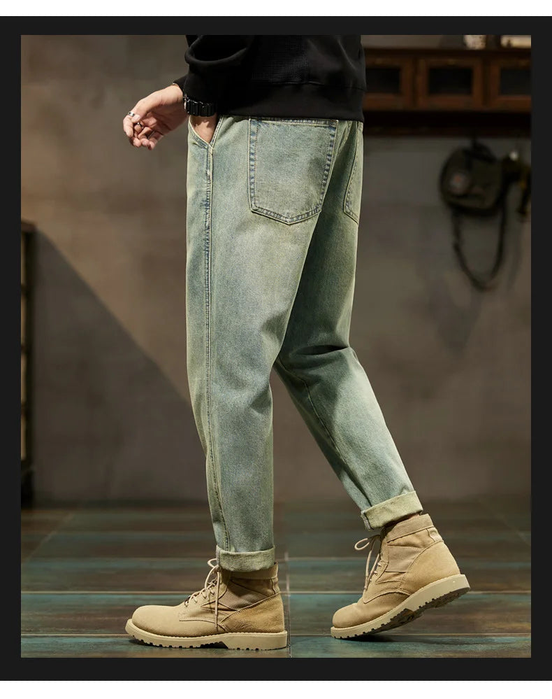 Men's Retro Loose Denim Harem Pants | Harajuku Style