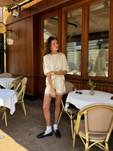 Hirsionsan Loose Sets Women Two Pieces Short Tops & Lace Patchwork Shorts Elegant Female High Quality Outfits Soft Tracksuit