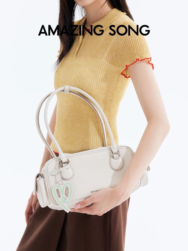Amazing Song Toast Bag BGT Retro Chic Classic Bowling Bag Style Linear Shoulder Bag