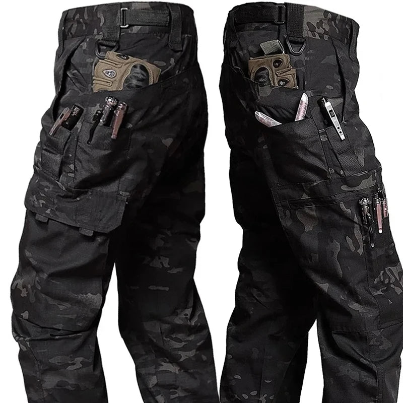 Men’s Waterproof Tactical Cargo Pants – Multi-Pocket Outdoor Work Trousers