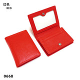 Dropshipping Custom Name Genuine Leather Men Women Business Card Holder Bifold Credit Card Case With ID Window
