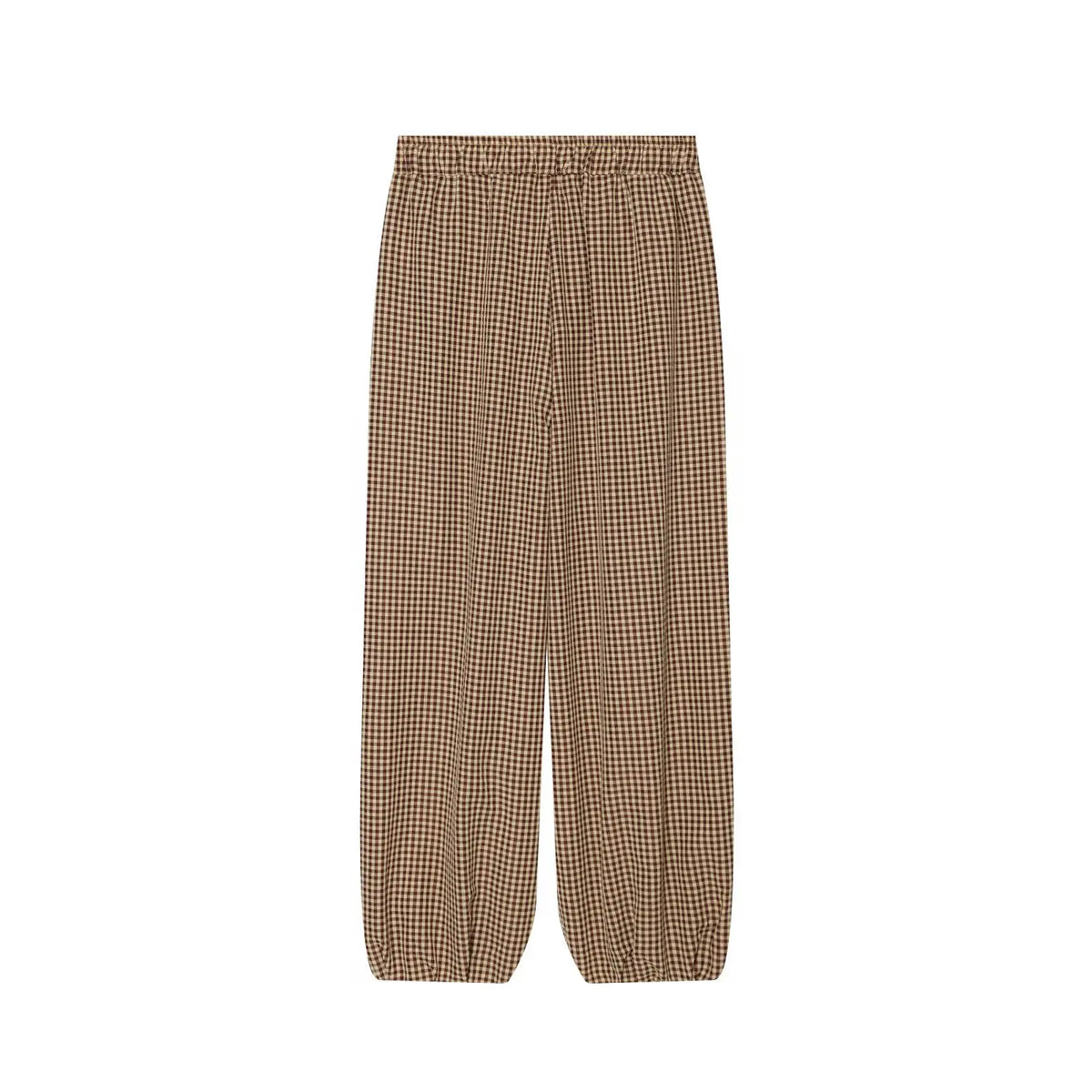 Women's Plaid Drawstring Lantern Pants
