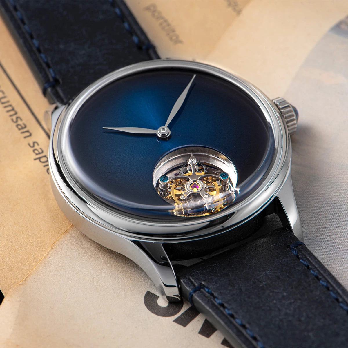 SUGESS 38mm Tourbillon Minimalist Watch | Seagull S8000 Movement