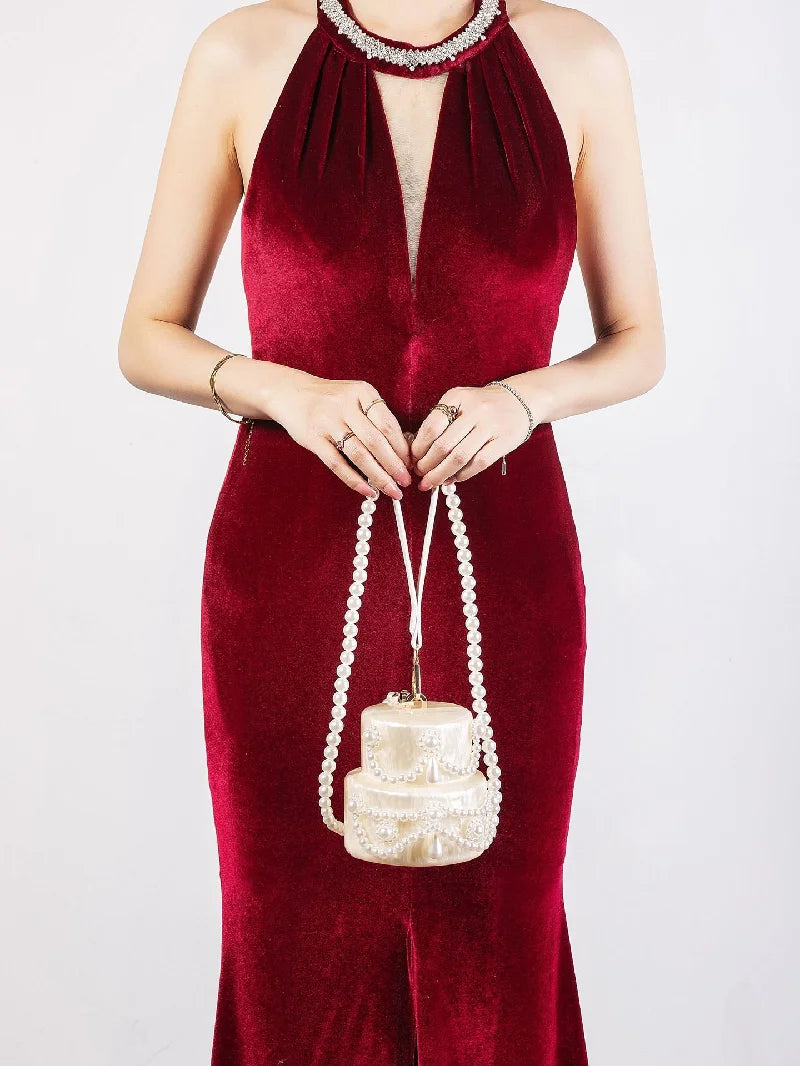 New Handbag Shoulder Crossbody Bag Special Shape Fashion Acrylic Shell Clutch Evening Bags Wedding Party Women Bead Luxury Brand