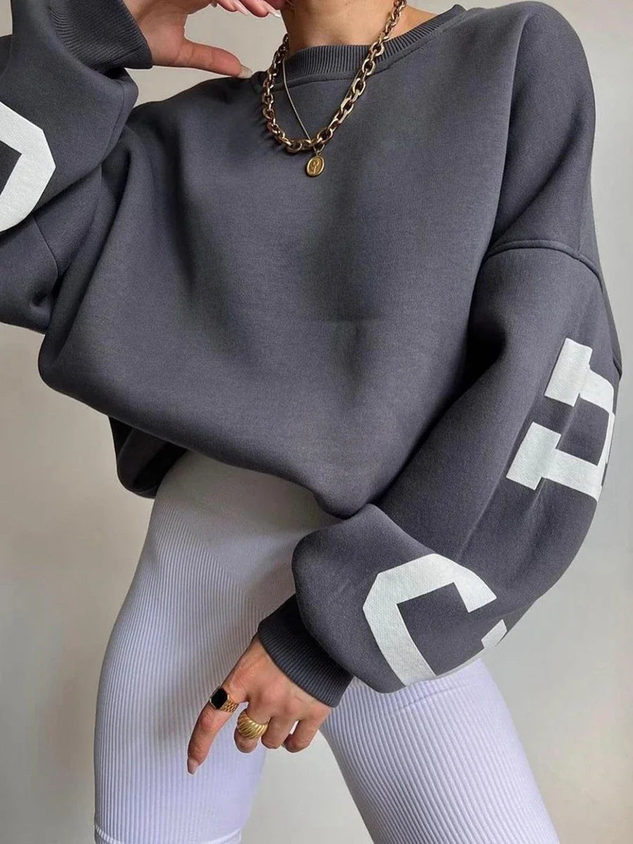 Women's Y2K Letter Print Relaxed Sweatshirt