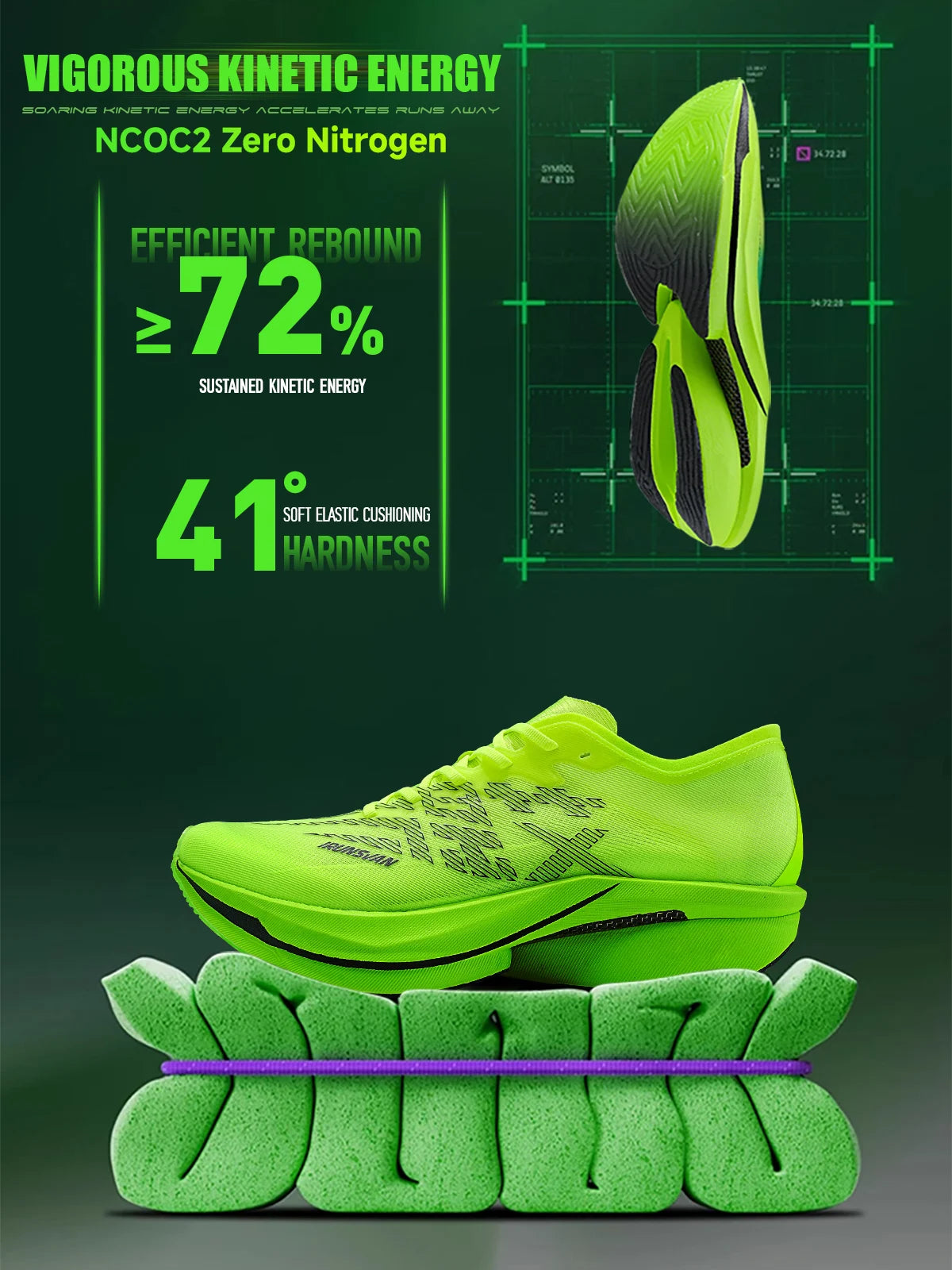 IRUNSVAN Carbon Plate Sports Shoes Marathon Professional Running Shoes Shock Absorbent Breathable Jogging Shoes Unisex 095