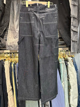MIJKO Black Original Cow Jeans Wood Trousers Bright Line Design Comfortable Fit Workwear Casual Pants ZJ118