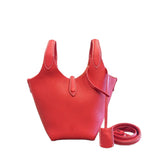 FIRMRANCH European And American Trend Cute Hand-Held Basket Ladies' Bucket Single Shoulder Cross-Body Bag Genuine Leather Purse