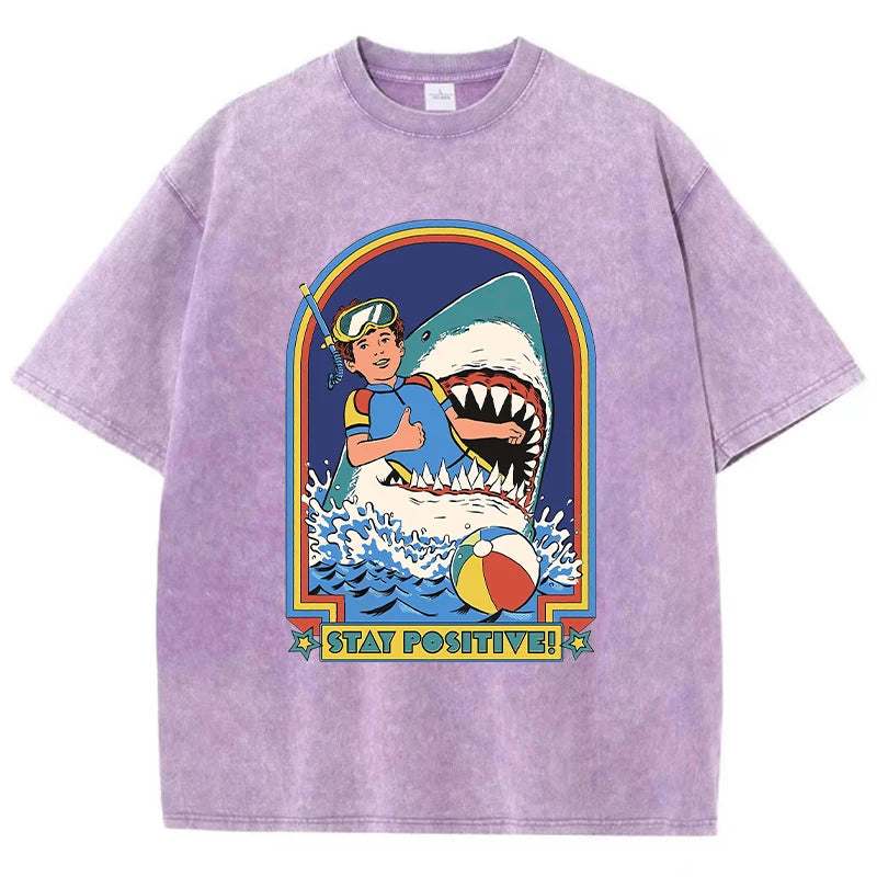 Stay Positive Graphic Tee | Comfort Wash T-Shirt