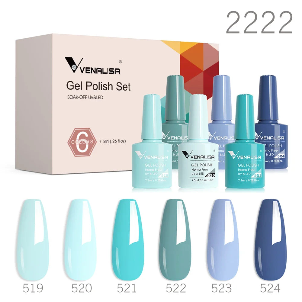 Venalisa HEMA-Free Gel Polish Kit | 6 Shades, 7.5ml