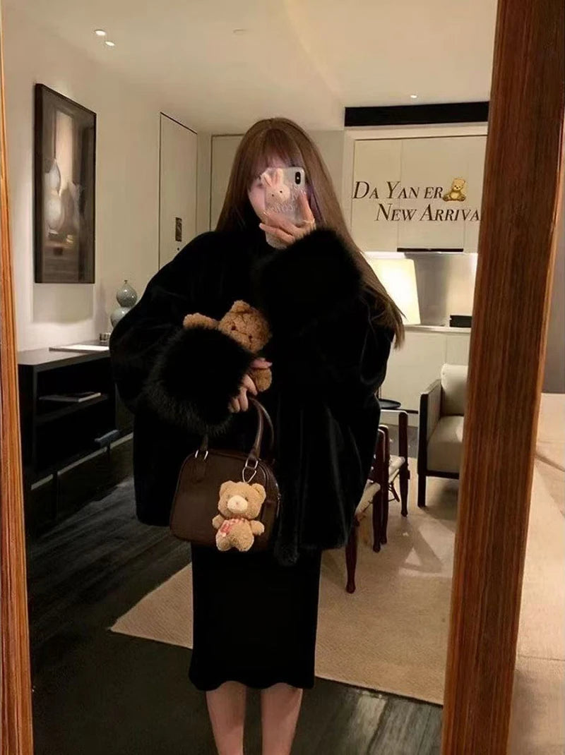 Women's Faux Mink Fur Coat – Loose Fit