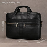 Luufan Genuine Leather Men's Business Handbag 15" Laptop Briefcase Bag Male A4 Document Shoulder Message Computer Bag Work Tote