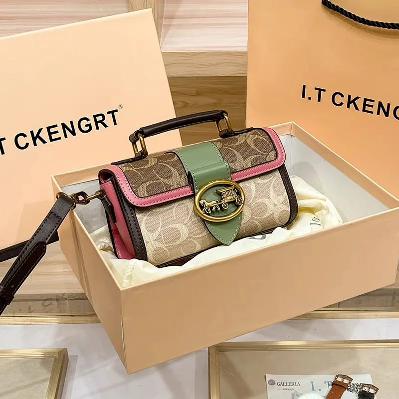 Carriage Emblem Crossbody Box Bag