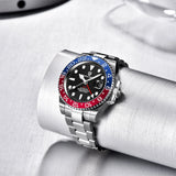PAGANI DESIGN 40mm Automatic GMT Wristwatch Stainless Steel Waterproof Men Watch Top Brand Mechanical sports Watches Men PD-1662