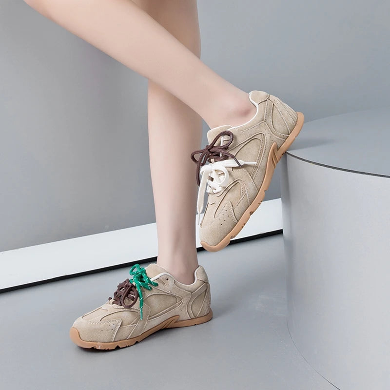 AIYUQI Women's Flat Sneakers – Genuine Leather, Non-Slip
