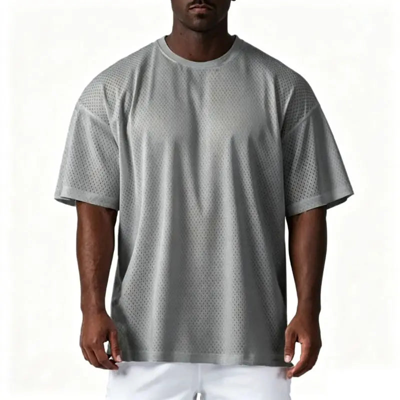 Men's Oversized Mesh Sport Tee – Breathable & Quick Dry