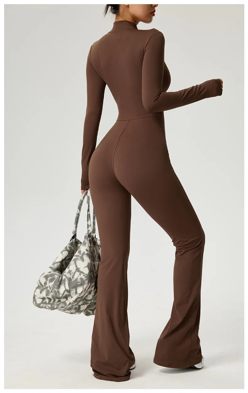 High-Performance Long Sleeve Yoga Jumpsuit