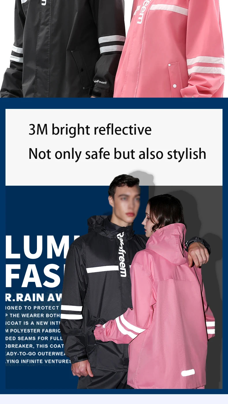 Waterproof Reflective Rain Suit – Jacket & Pants Set