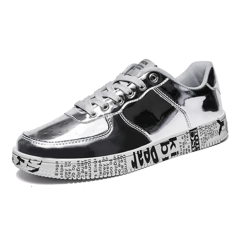Men's Glitter Lace-Up Streetwear Sneakers
