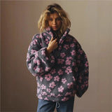 Women's Floral Fleece High-Neck Pullover