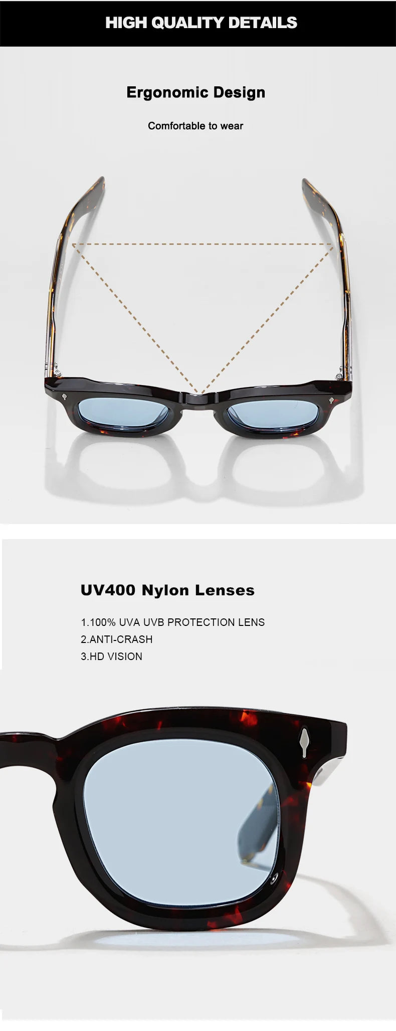 Handcrafted Acetate Round Sunglasses – UV400 Protection