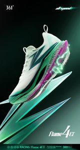 361 Degrees Flame 4 ET Men's Running Shoes Racing Marathon Rebound Breathable Cushioning Male Sneakers 672612223