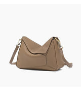 Pure 100% Cowhide Leather Women's Geometric Solid Color Shoulder Bag For Ladies Large Capacity Pillow Crossbody Handbag Luxury