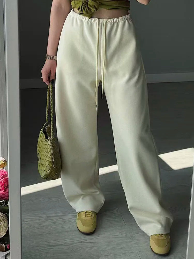 Autumn Burgundy Sweatpants Women Straight Leg Sport Pants Cotton Ladies Coffee Basic Joggers Wide Leg Women's Pants And Trousers