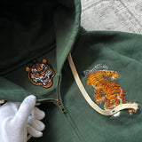 Y2K Tiger Claw Embroidered Relaxed Hoodie
