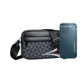 Neutral Style Backpack for Men and Women, with a Cross-Body Design, Suitable for Travel Photography. Features Shark Tooth Print.