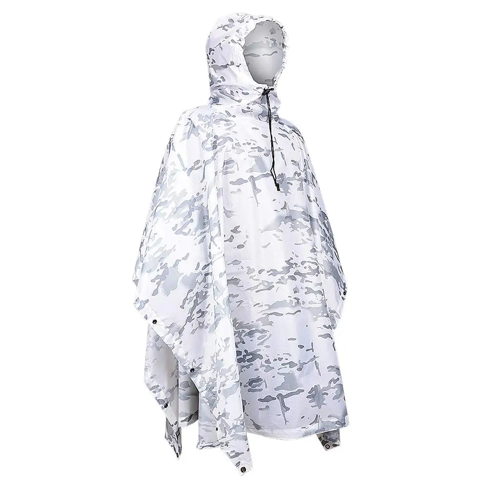 Tactical Camo Raincoat – Packable Waterproof Poncho