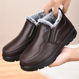 Men’s Waterproof Leather Snow Boots – Anti-Slip Winter Warmth