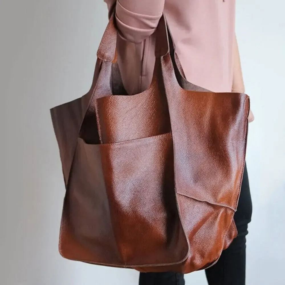 Large PU Leather Tote Bag for Everyday Carry