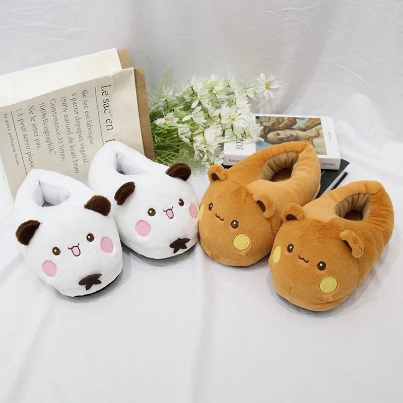 Panda Bubu & Yier Plush Slippers - Unisex Indoor Cotton Shoes