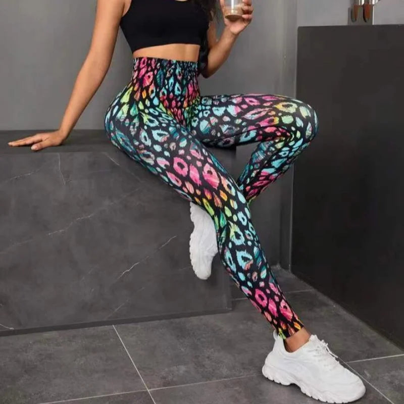 Women's 3D Tie-Dye Seamless Push-Up Leggings