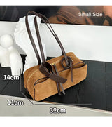 Ladies Casual Soft Suede Cowhide Handbags Women's Frosted Cow Leather Shoulder Bag Female Fashion Trend Luxury Designer Bags New