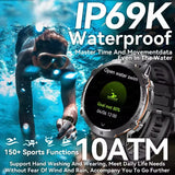 2025 New 1000mAh Battery Sports SmartWatch 1.73" AMOLED Screen 10ATM Waterproof Compass Altimeter Military T-Rex3 Smartwatch Men