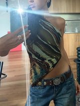 Y2K Asymmetrical Single-Shoulder Crop Top