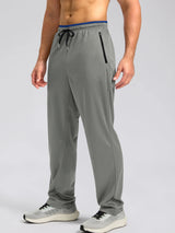 Men's Drawstring Activewear Pants with Zipper Pockets