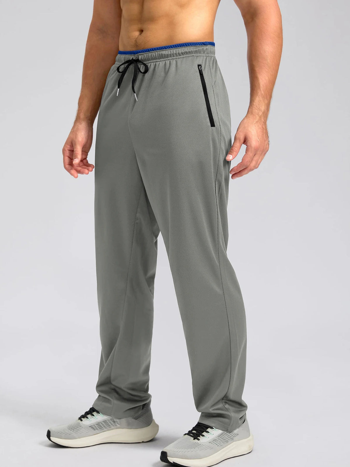 Men's Drawstring Activewear Pants with Zipper Pockets