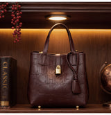 Embossed Letter Print Crossbody & Large Capacity Tote