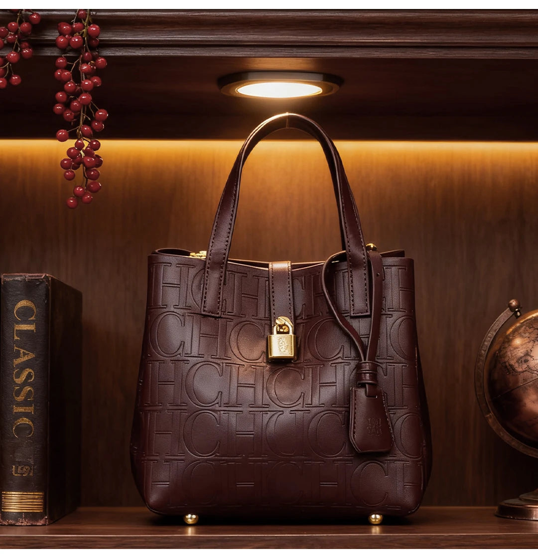 Embossed Letter Print Crossbody & Large Capacity Tote