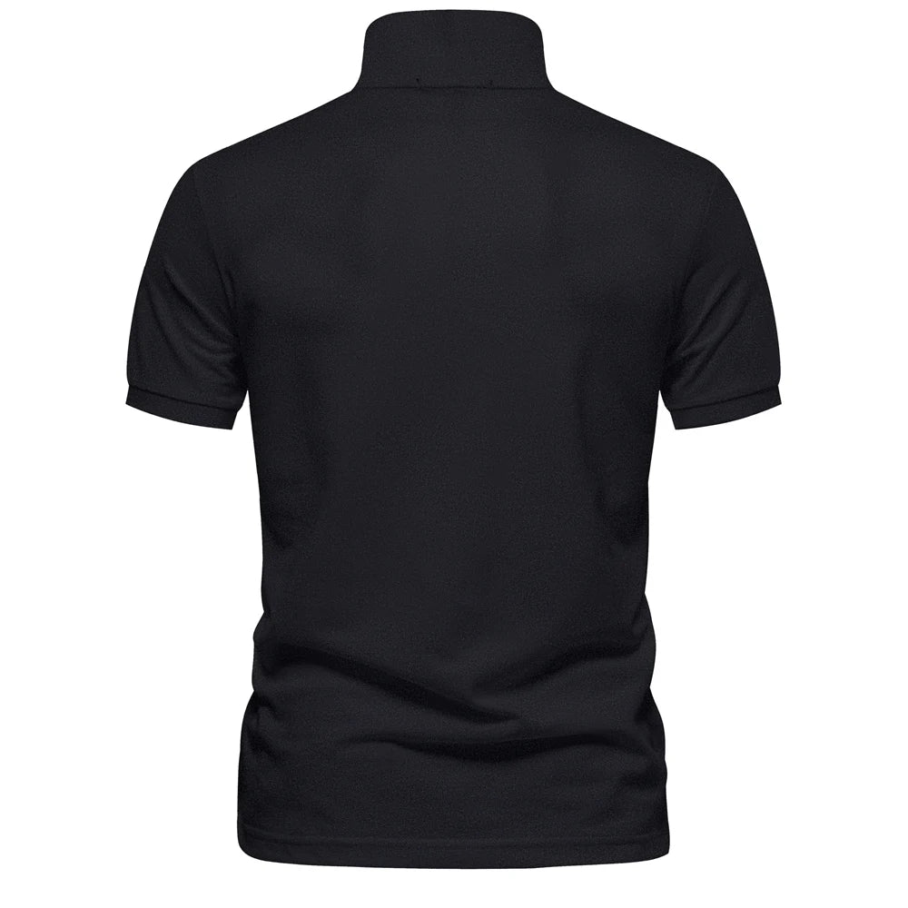 Men's Cotton Polo Shirt – Solid Colors, Relaxed Fit