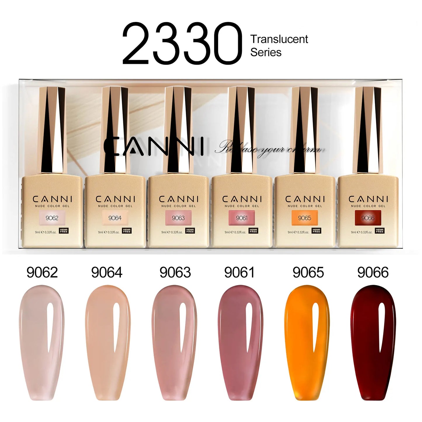CANNI HEMA-Free Gel Polish Kit | Jelly, Nude & Rubber Base