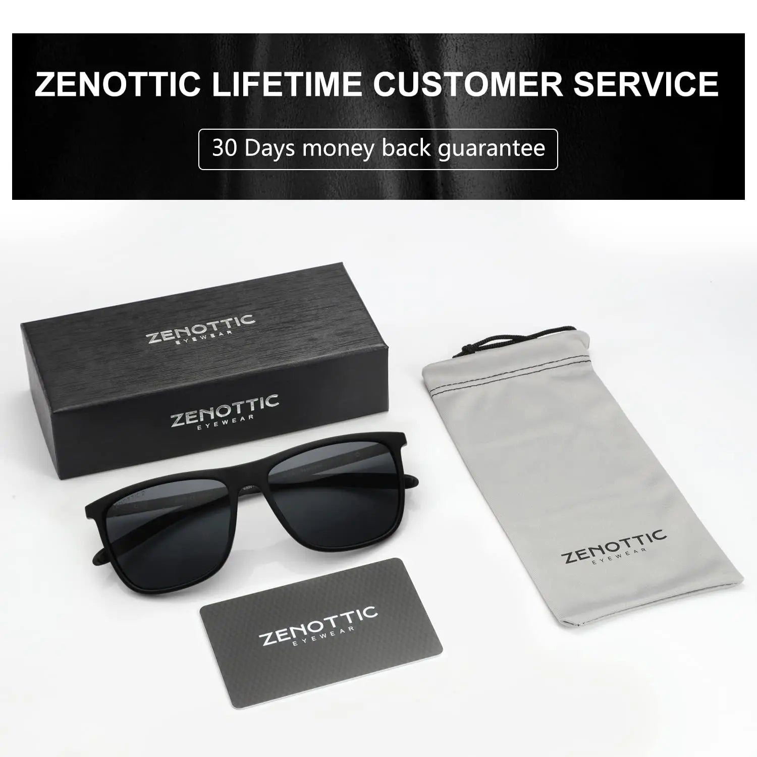 ZENOTTIC Square Polarized Sunglasses for Men