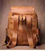 LUOKIR High Quality Genuine Leather Backpack Vintage Crazy Horse Cowhide Luxury School Bag Computer Knapsack For 15 Inch Laptop